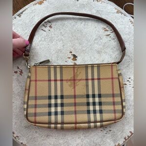 Burberry Signature Leather Check Mini Shoulder Bag